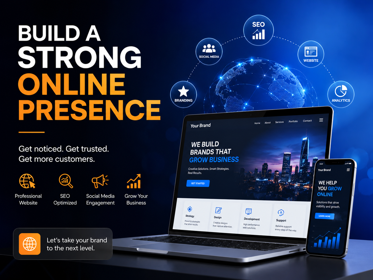 Digital marketing agency in Indore building a strong online presence with SEO, social media, website design, branding, and analytics.